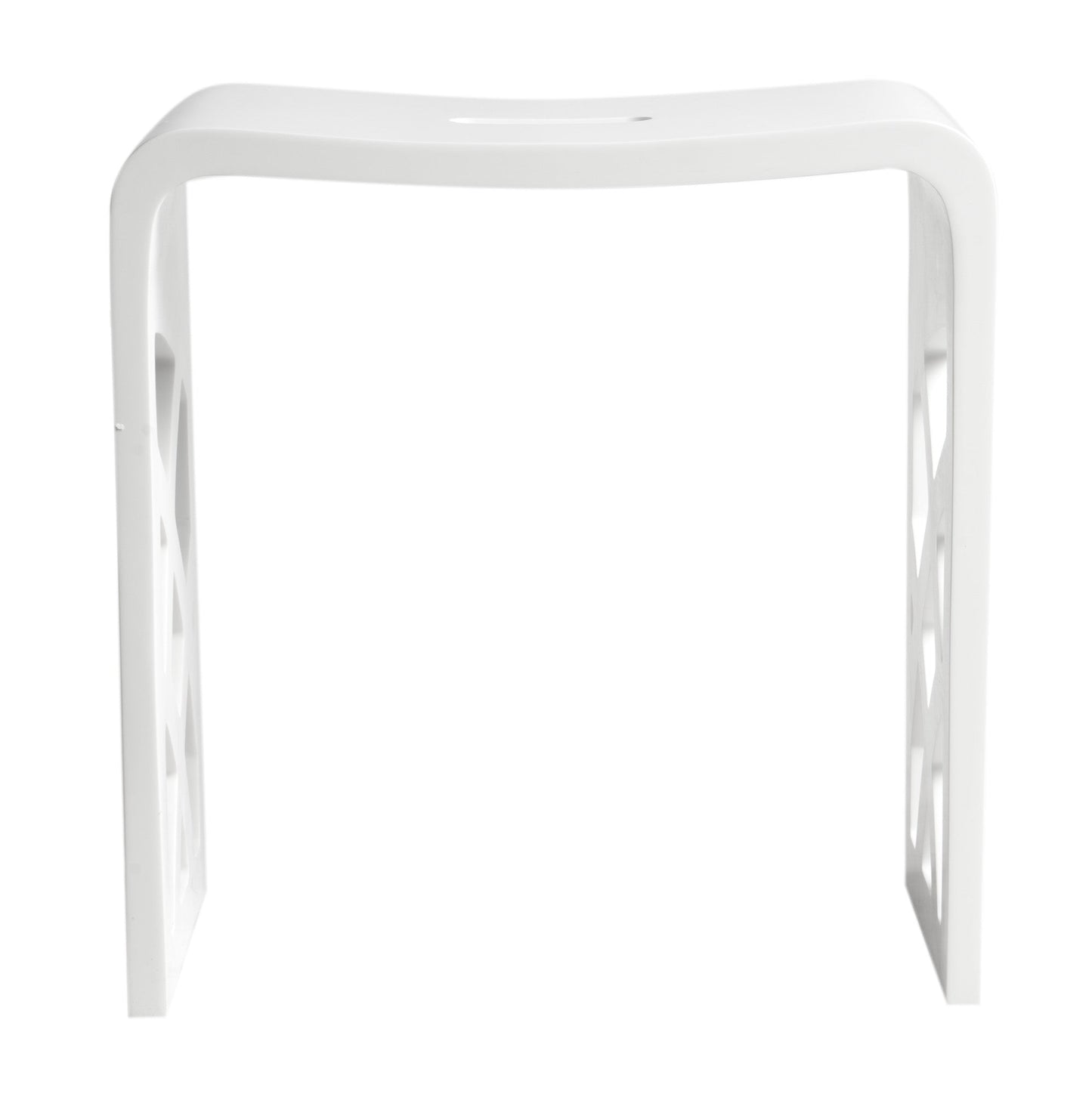 ALFI brand  ABST88 Designer White Matte Solid Surface Resin Bathroom / Shower Stool