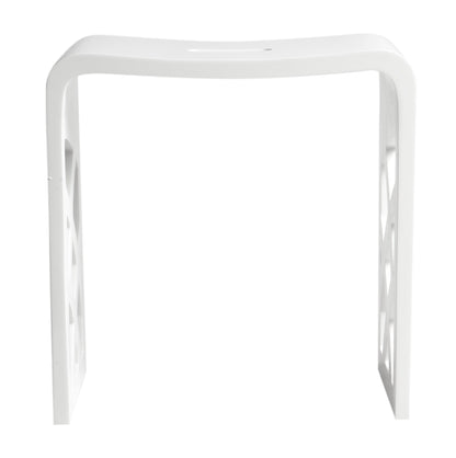 ALFI brand  ABST88 Designer White Matte Solid Surface Resin Bathroom / Shower Stool