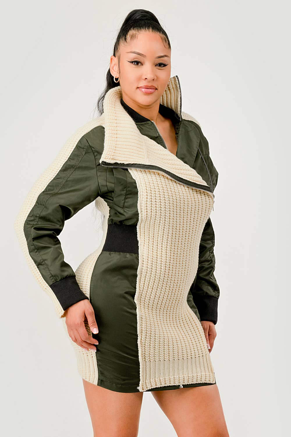 Aviator Knit Utility Dress