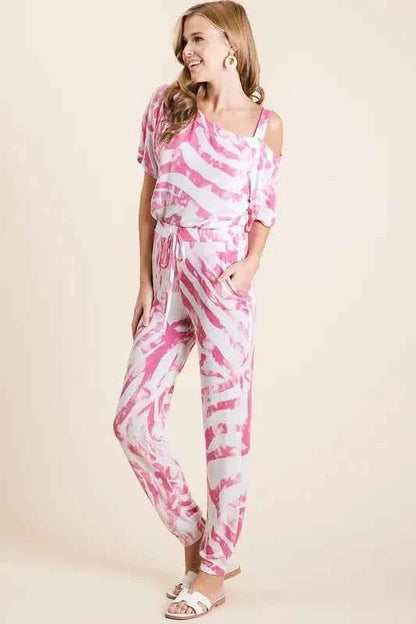 BiBi Zebra Print French Terry Stylish Top and Pants Combo