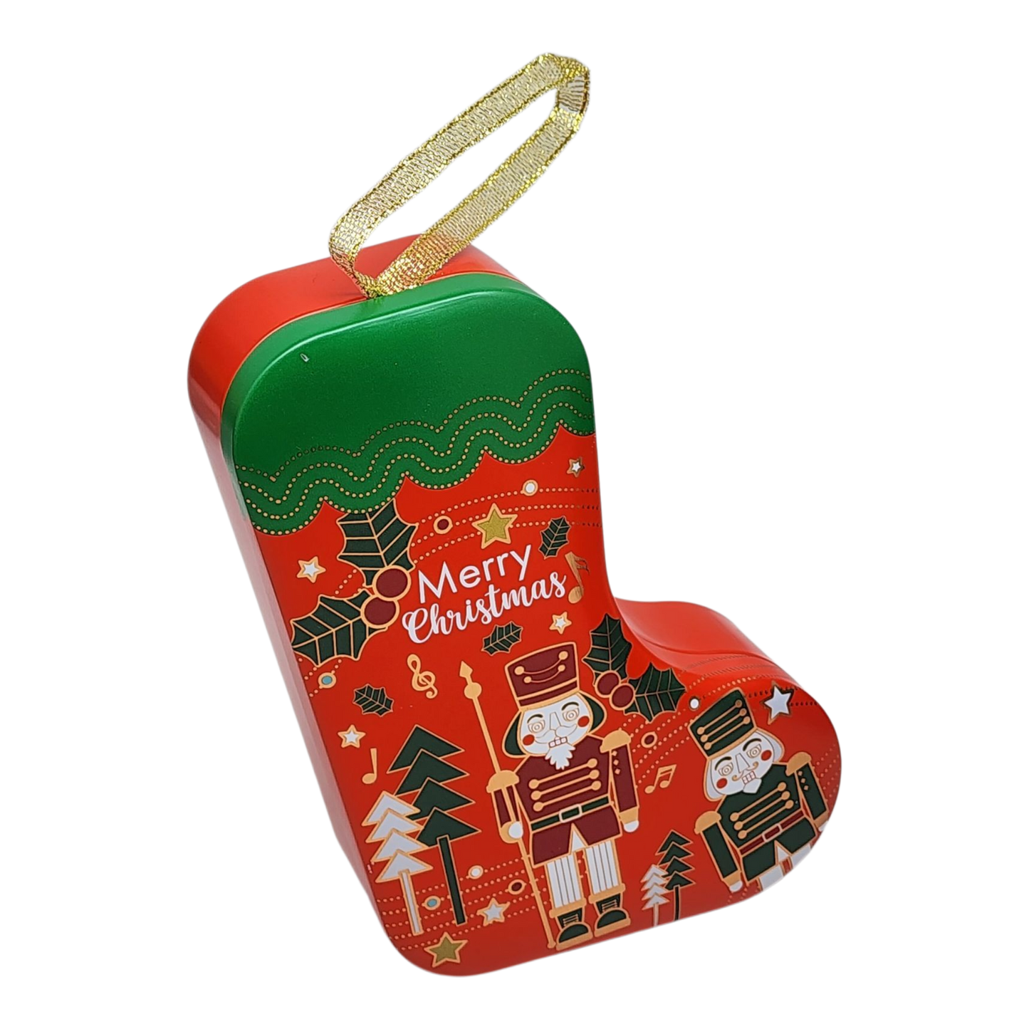 Christmas Stocking Cookie Tin Ornament - Merry Christmas