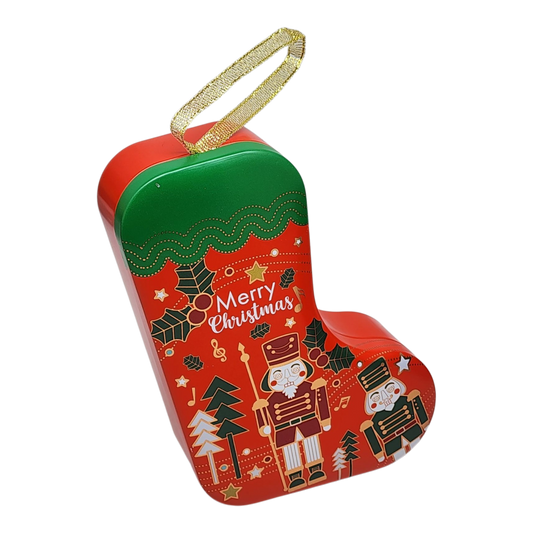Christmas Stocking Cookie Tin Ornament - Merry Christmas