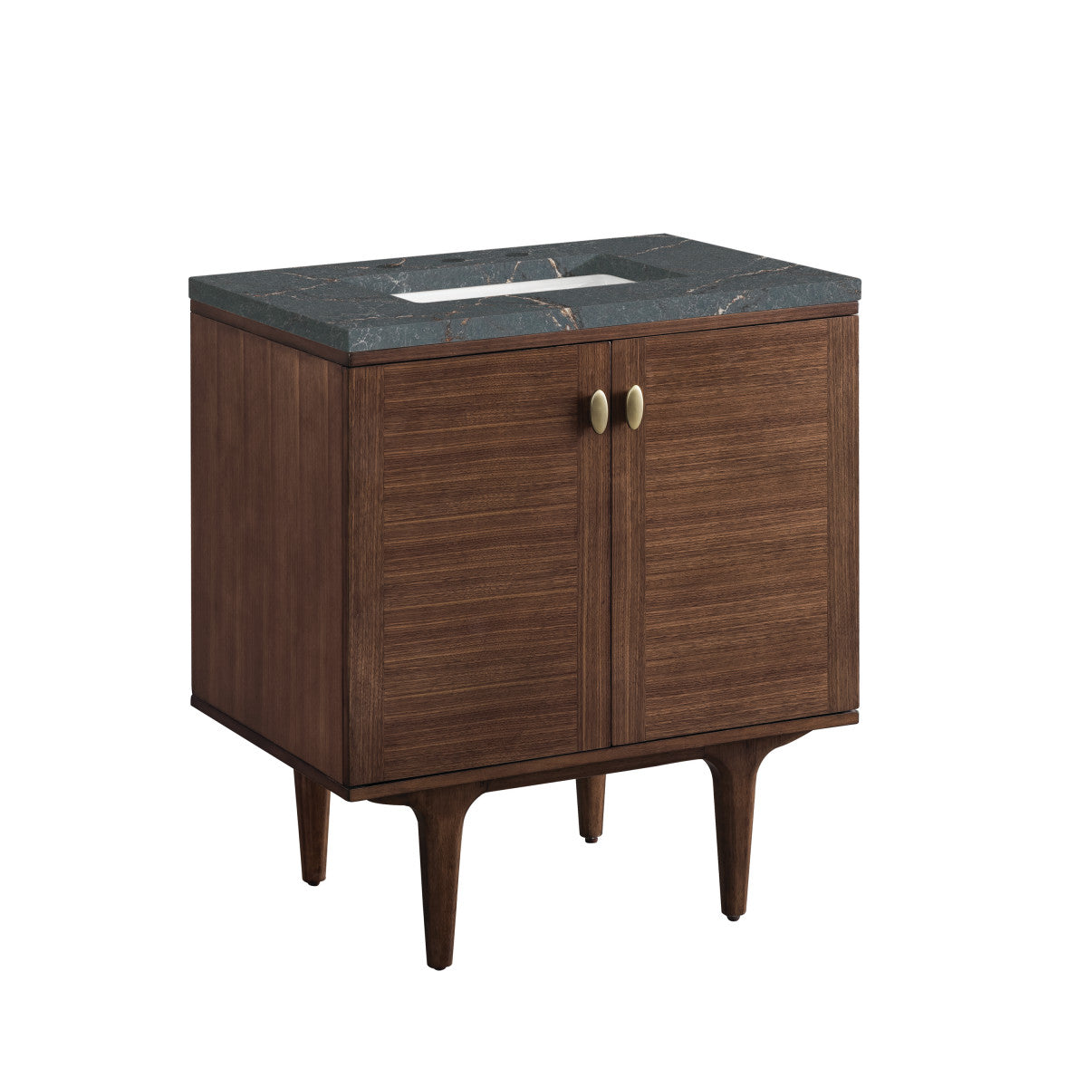 Amberly 30" Single Vanity Cabinet, Mid-Century Walnut