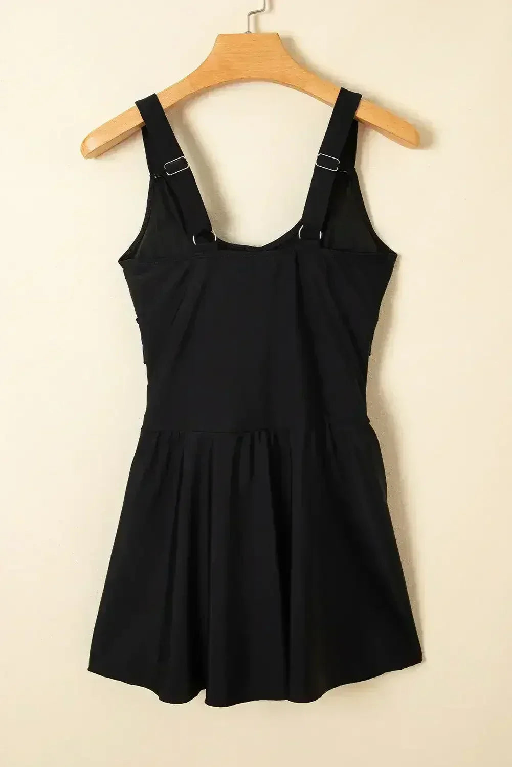 Navy Blue Adjustable Straps Cutout Ruched Knot Slit One Piece Swim Dress