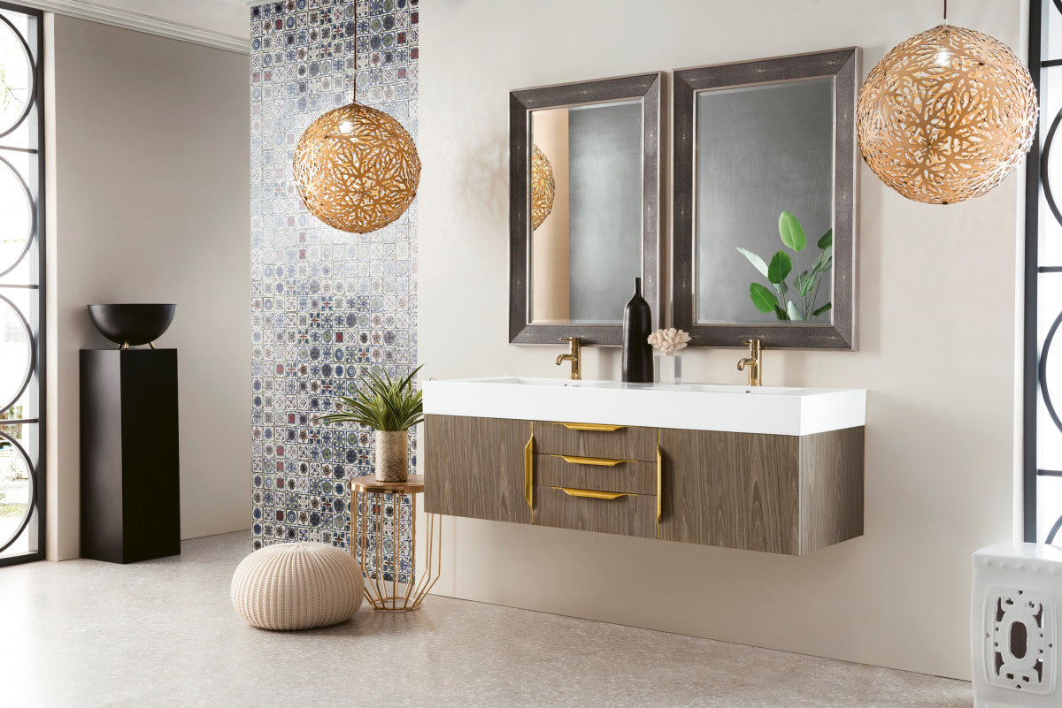 Columbia 59" Double Wall Mount Vanity Cabinet