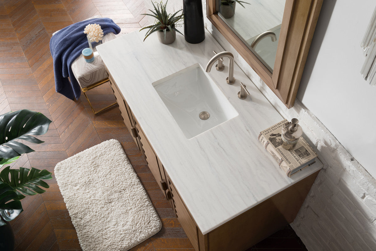 Portland 48" Single Vanity Cabinet, Whitewashed Walnut