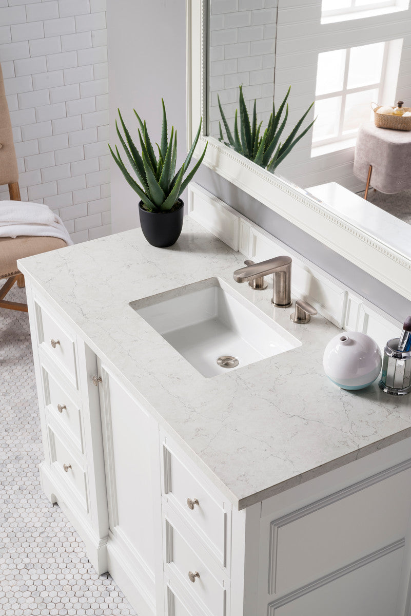 De Soto 48" Single Vanity Cabinet, Bright White