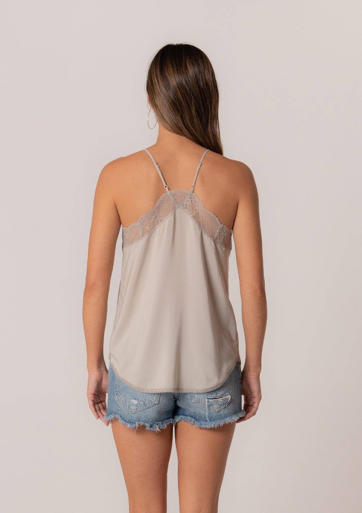Lovestitch Lace Trim Slip Cami: Vanilla