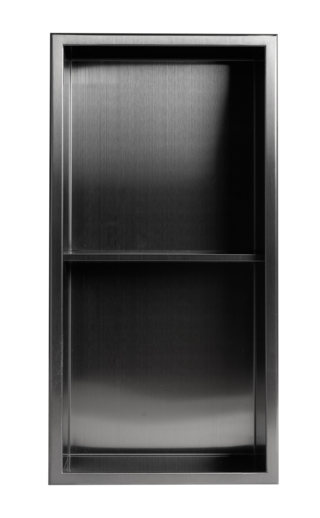 ALFI brand ABNP1224 12" x 24" Stainless Steel Vertical Double Shelf Shower Niche