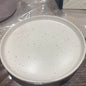 Ceramic Dinner Plate with Splattered Ink Design Stylish Tableware