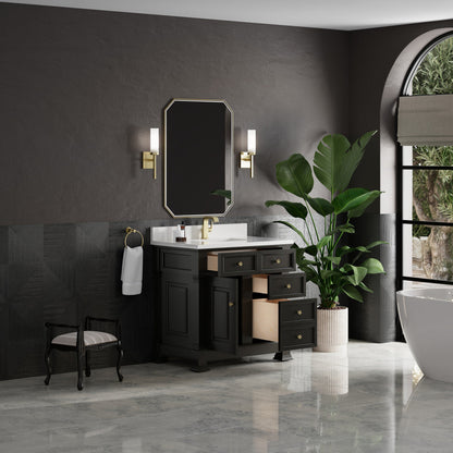 James Martin 547-V36 Brookfield 36” Single Vanity – Black Onyx / Honey Oak / Pearl Charcoal