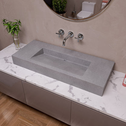 ALFI brand  ABCO48R 48" Solid Concrete Rectangular Countertop Sink