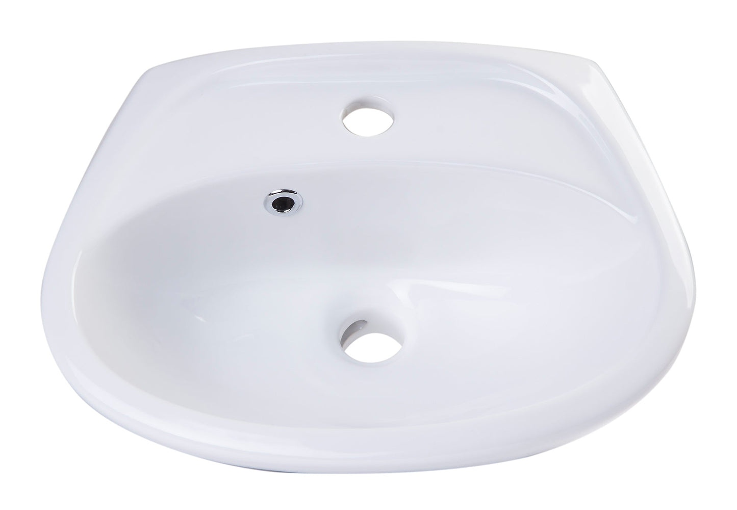 ALFI brand  AB106 White Small Porcelain Wall Mount Basin with Overflow