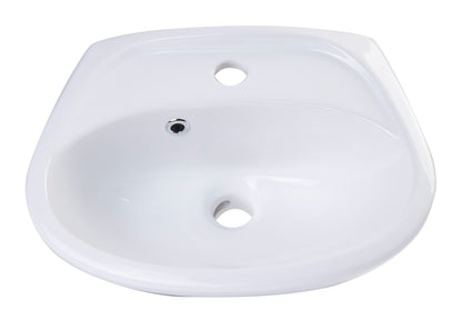 ALFI brand  AB106 White Small Porcelain Wall Mount Basin with Overflow