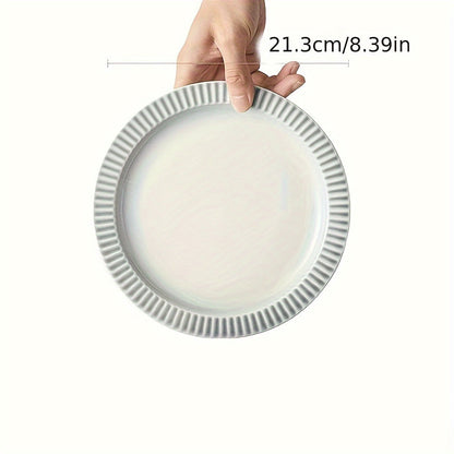 ScandinavianInspired Round Ceramic Dinner Plate  Stylish Design