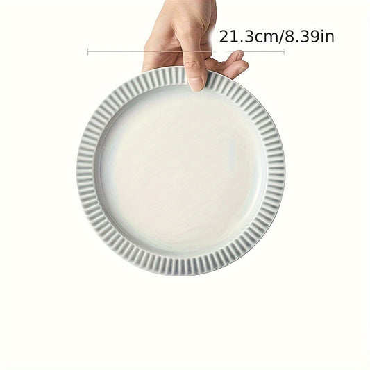 ScandinavianInspired Round Ceramic Dinner Plate  Stylish Design