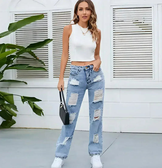 DenimDare™ – Washed Ripped Slim Jeans
