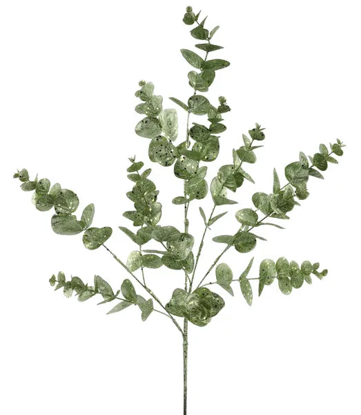 33.5"L GLITTER SEEDED EUCALYPTUS SPRAY SAGE GREEN