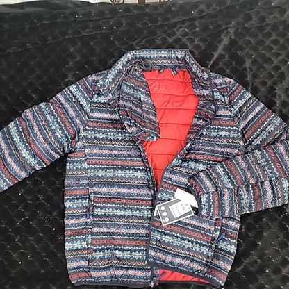 Club Room Size M Blue Red Quilted Packable Puffer Jacket NWT
