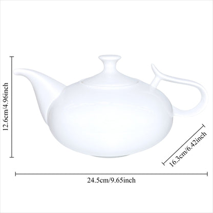 Elegant White Porcelain Teapot with Infuser - Perfect for Brewing