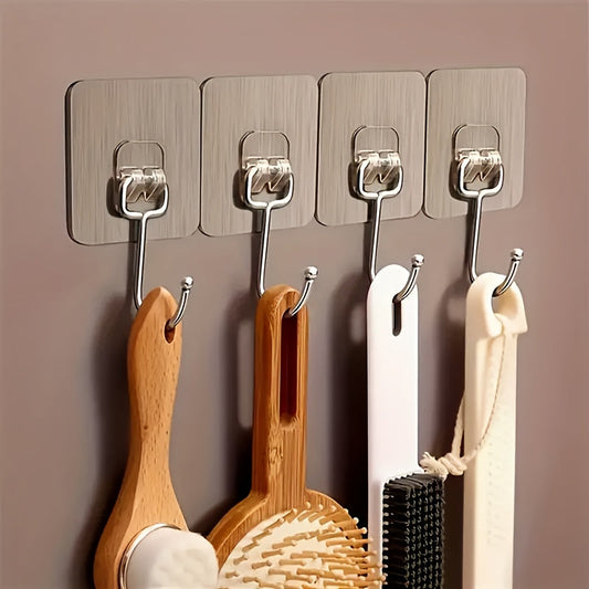 Set of 5/10 Large Adhesive Wall Hooks for Bathroom  Kitchen