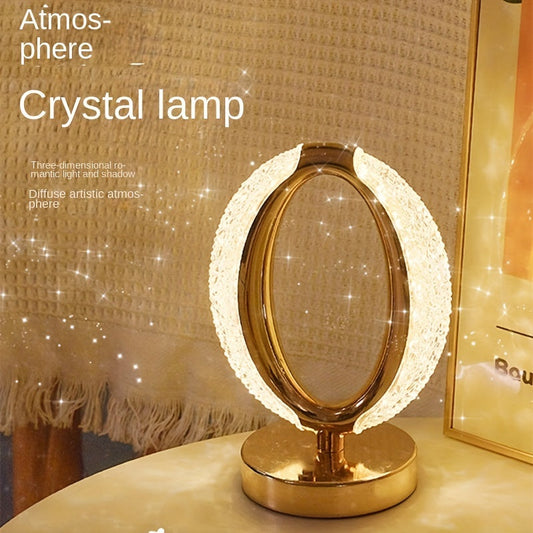 Elegant USB Rechargeable Crystal Touch Desk Lamp  Adjustable Color