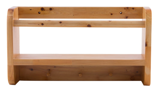 ALFI brand  AB5508 18" Wall Mounted Wooden Shelf & Hooks Bathroom Accessory