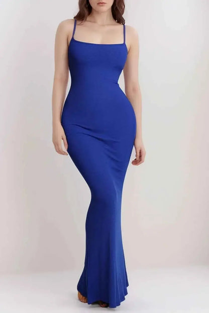 Built-In Shapewear Sleeveless Maxi Dress