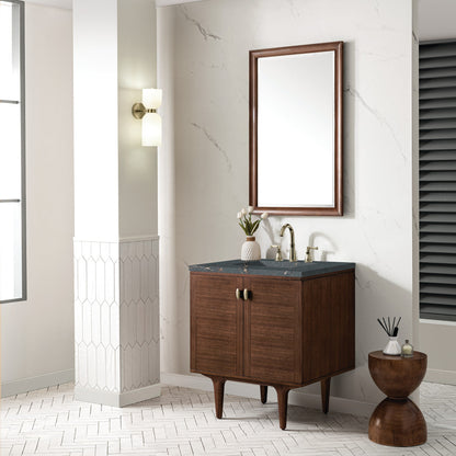 Amberly 30" Single Vanity Cabinet, Mid-Century Walnut
