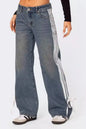 Side Striped Jeans for a Loose Fit Look
