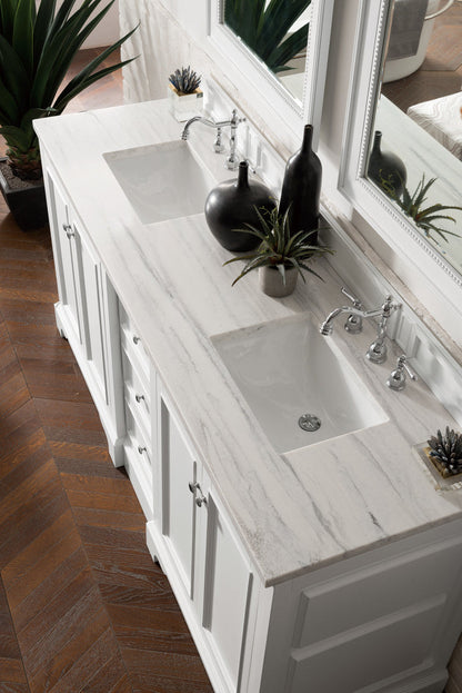 De Soto 72" Double Vanity Cabinet, Bright White