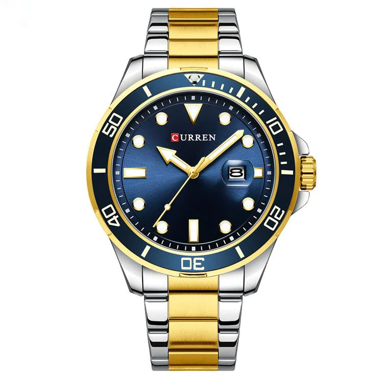 Men's large dial calendar watch