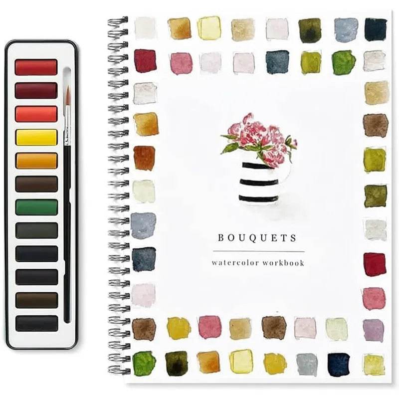 Floral Watercolor Workbook Spiral Sketchbook for Beginner Artists