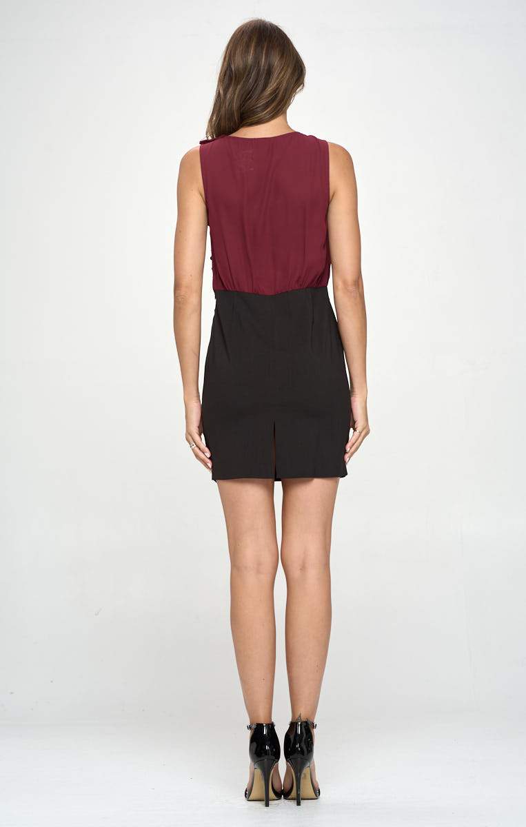 Sleeveless Two-Tone Draped Mini Dress | Apparel | Kitchen + Metal