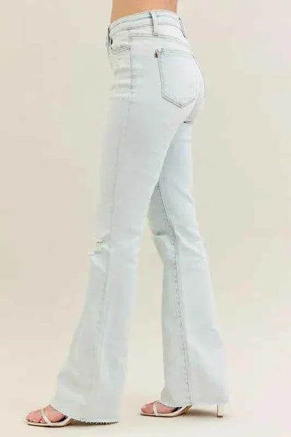 Judy Blue Full Size Destroy & Fray Hem Bootcut Jeans Plus Size Women's Pants