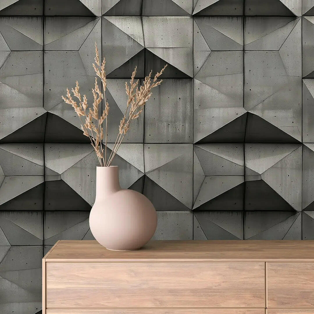 Brutalist Concrete Prism Wall