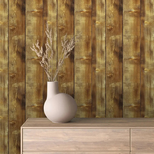 Golden Barnwood Plank Wallpaper