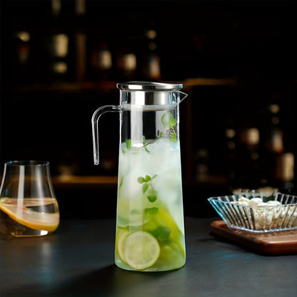 1pc, Water Pitcher With Lid, 37.1oz/54.1oz Heavy Duty Drink Picher,