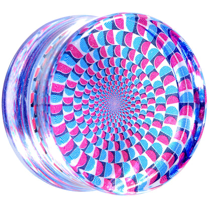 Clear Acrylic Optical Illusion Saddle Plug 14mm to 25mm
