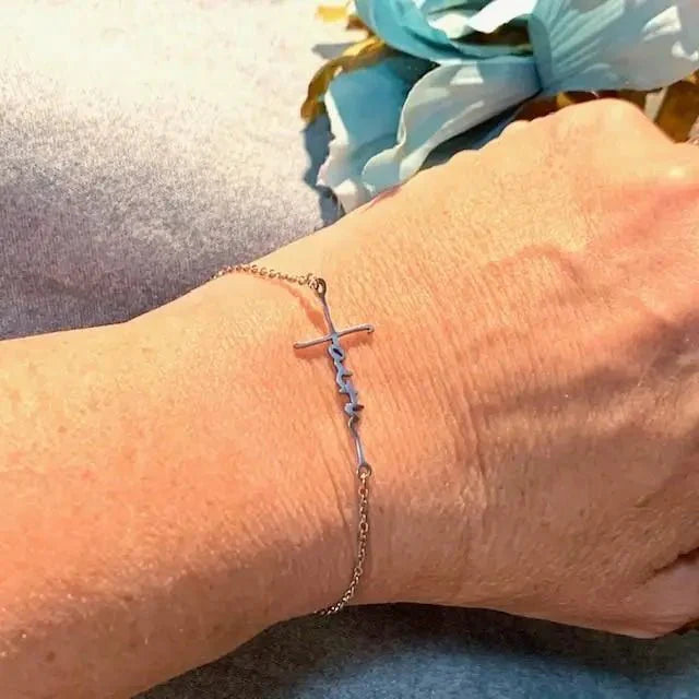 Sterling Silver Faith Cross Bracelet Jewelry – Premium Inspirational Design for Women