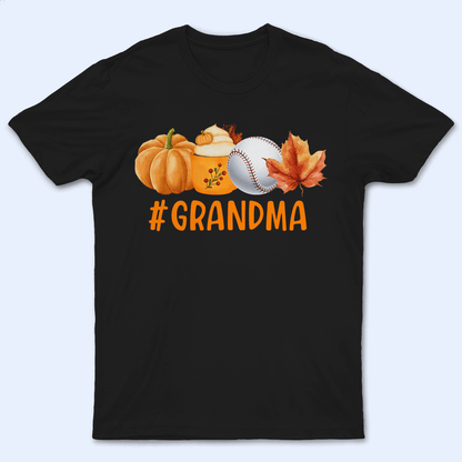 Fall, Pumpkin and Sport - Personalized Custom T Shirt - Halloween, Loving, Funny Gift for Grandma/Nana/Mimi, Mom, Wife, Grandparent