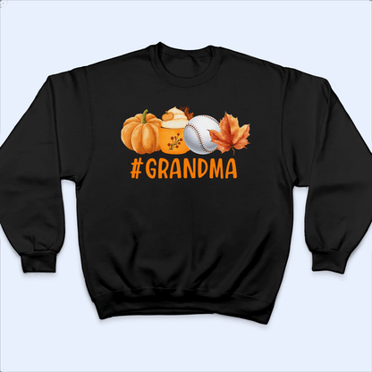 Fall, Pumpkin and Sport - Personalized Custom T Shirt - Halloween, Loving, Funny Gift for Grandma/Nana/Mimi, Mom, Wife, Grandparent