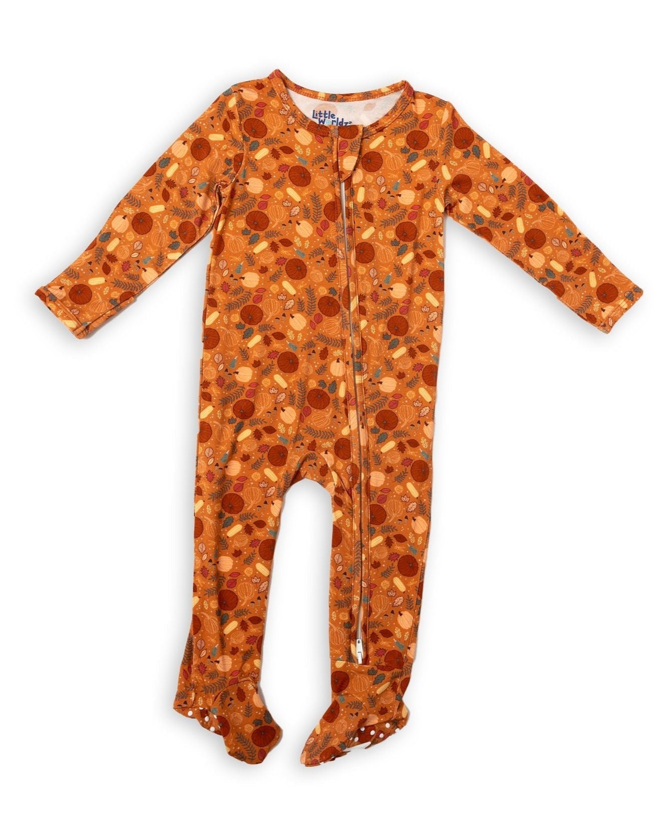 Fall Bamboo Zipper Footie