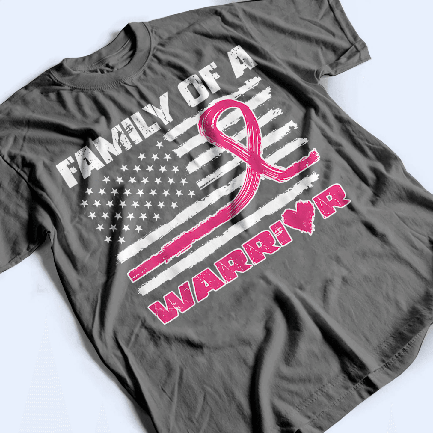 Family Of A Warrior - Personalized Custom T Shirt - Birthday, Loving, Funny Gift for Grandma/Nana/Mimi, Mom, Wife, Grandparent