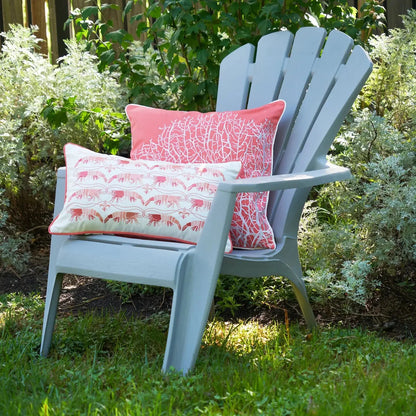 Fan Coral Indoor Outdoor Pillow-Coral