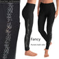 Swirl Lines Rhinestones Leggings with Pockets