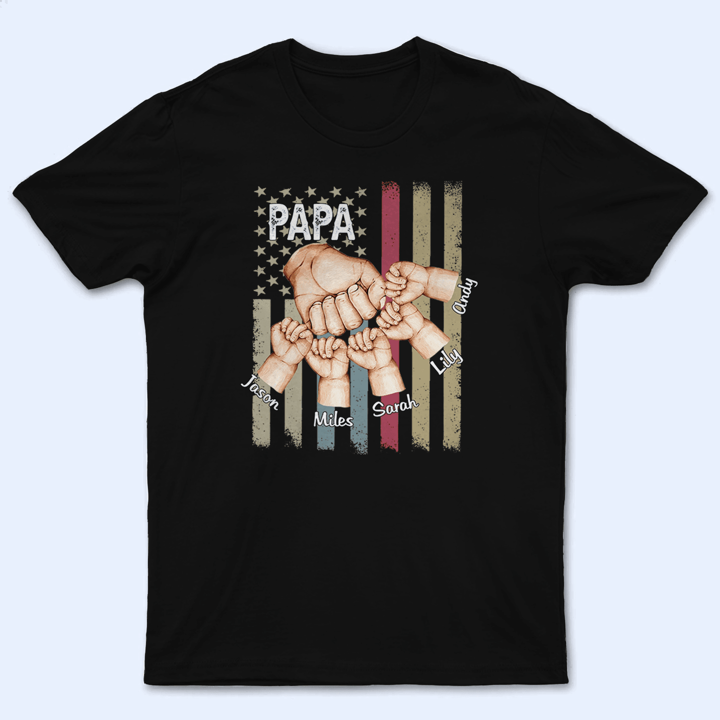 Fathers' Day Fist Bump - Personalized Custom T Shirt - Birthday, Loving, Funny Gift for Fathers/Dad/Papa/Grandpa