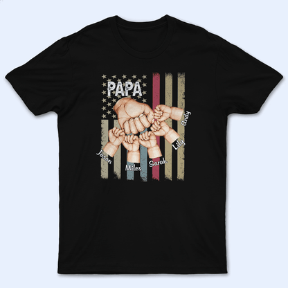 Fathers' Day Fist Bump - Personalized Custom T Shirt - Birthday, Loving, Funny Gift for Fathers/Dad/Papa/Grandpa