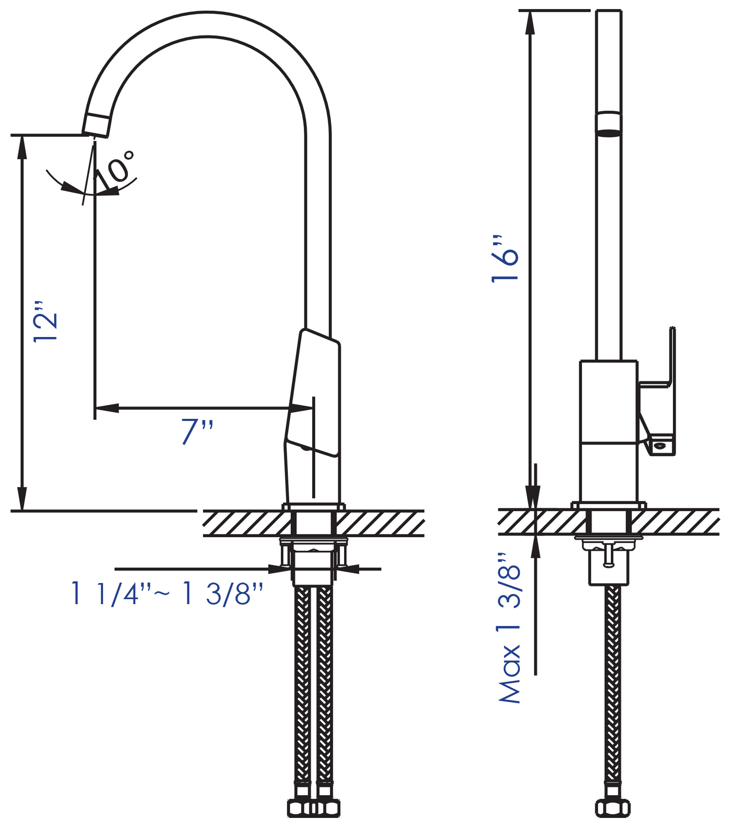ALFI brand AB3470 Gooseneck Single Hole Bathroom Faucet