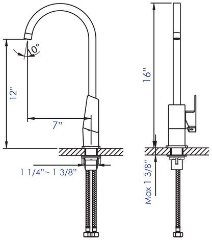 ALFI brand AB3470 Gooseneck Single Hole Bathroom Faucet